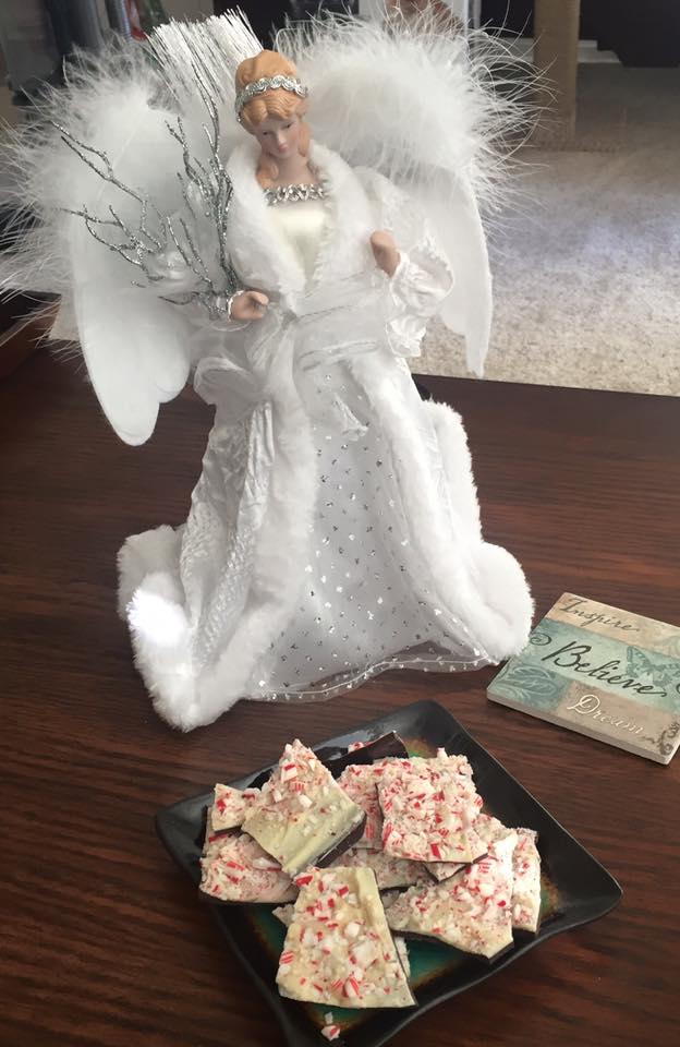 Peppermint Bark with Angel